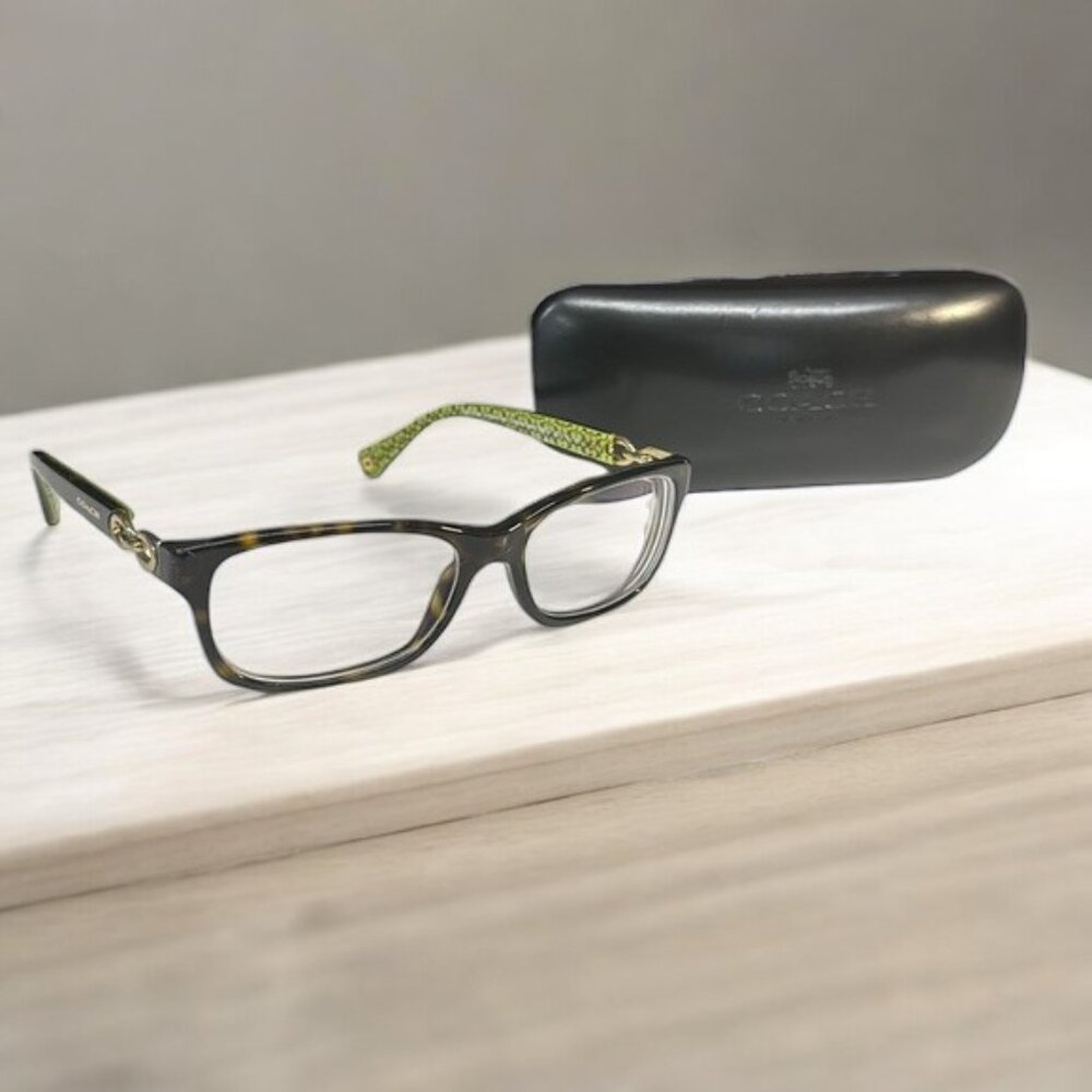 Coach HC5232 Fannie Dark Tortoise/Green Sig C Eyeglass Glasses Frames 52-16 135 - Picture 2 of 15